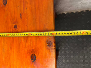 Honey-Toned Wooden Ladder Back Dining Chair — Fair Condition with Visible Wear – depth measurement