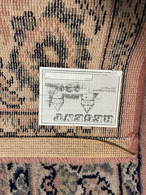 Pink Traditional Persian Style Medallion Rug — Fair Used Condition – top view