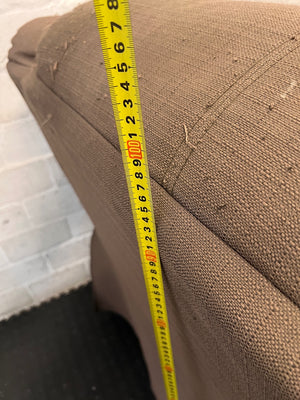 Brown Fabric Manual Recliner Armchair — Fair Condition with Visible Wear – height measurement