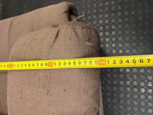 Brown Fabric Manual Recliner Armchair — Fair Condition with Visible Wear – width measurement