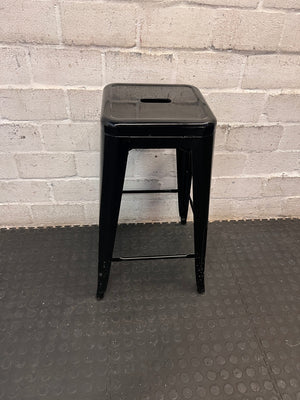 Black Industrial Metal Bar Stool — Fair Used Condition – condition detail