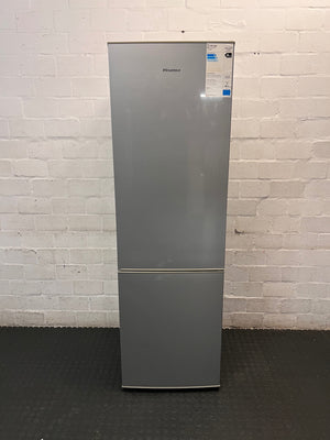 Hisense Silver Bottom-Mount Fridge Freezer — Working Well With Broken Internal Trays – main front view