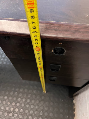 Dark Wood-Finish Office Desk with Three Drawers – height measurement