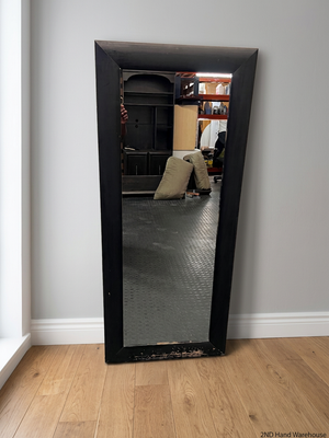 Tall Rectangular Mirror with Wide Dark Frame – styled product image