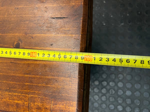 Rustic Wooden Bench with X-Frame Legs – width measurement