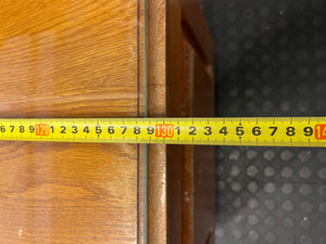 Japanese Oak Dressing Table with Large Mirror — Good Condition with Glass Top – width measurement