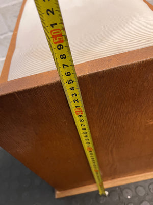Wooden Dressing Stool with Striped Upholstered Seat – height measurement