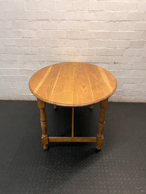 Oval Oak Dining Table with Turned Legs — Good Condition – side view