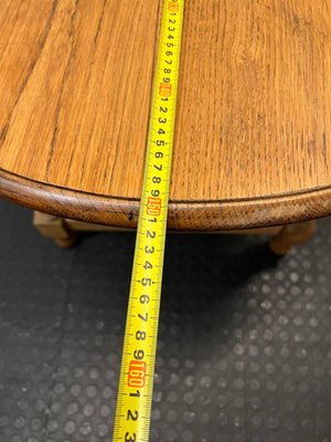 Oval Oak Dining Table with Turned Legs — Good Condition – width measurement