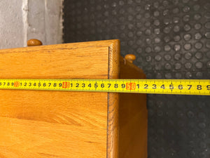 Light Brown Wooden Bedside Pedestal with Drawer — Well Used Condition – width measurement