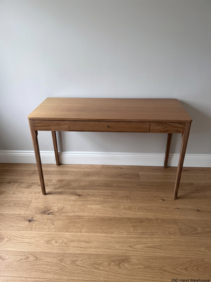 James Mudge Iroko Wood Writing Desk with Drawer — Great Condition Designer Desk – styled product image
