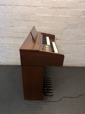 Kawai Brown Electronic Organ with Foot Pedals — Non-functional Keys – top view
