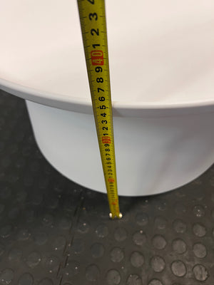 Round White Pedestal Coffee Table — Good Working Order – height measurement