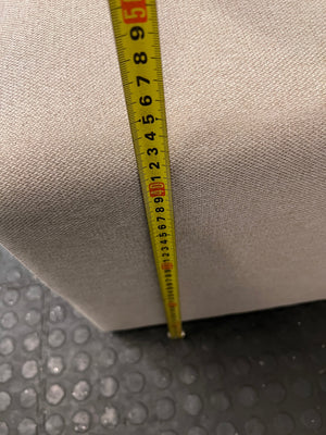 Square Beige Fabric Ottoman — Good Condition – height measurement