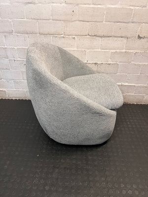 Grey Fabric Swivel Tub Chair — Good Working Order – back view