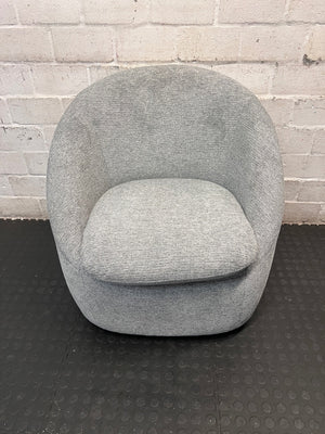 Grey Fabric Swivel Tub Chair — Good Working Order – main front view