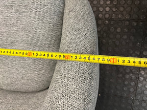 Grey Fabric Swivel Tub Chair — Good Working Order – width measurement