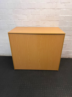 Optiplan 3-Drawer Filing Cabinet in Oak Finish — Good Condition with Keys – back view