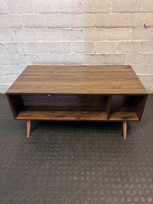 Mid-Century Style Two-Tone Wood Coffee Table — Broken Leg – back view