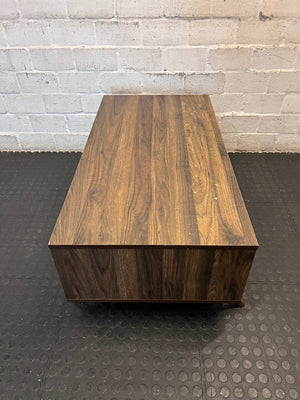 Mid-Century Style Two-Tone Wood Coffee Table — Broken Leg – top view