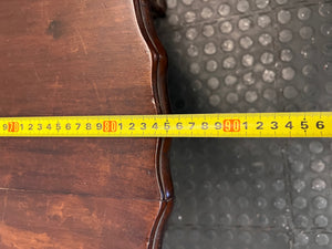 Dark Brown Round Coffee Table with Ball and Claw Feet — Well Used Condition – depth measurement