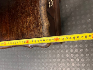 Tiered Dark Brown Side Table with Ball and Claw Feet — Well Used Condition – depth measurement