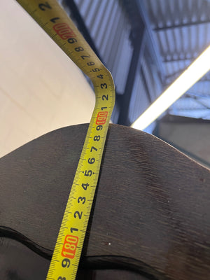 Vintage Style 3-Door Wooden Wardrobe with Scalloped Top — Well Used Condition – height measurement