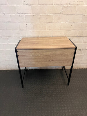 Modern Two-Tone Wood and Metal Study Desk — Good Working Order – back view