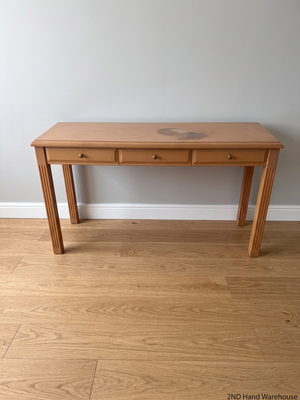 Beechwood Office Desk with 3 Drawers — Surface Mark on Desk Top – styled product image