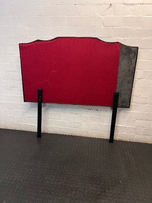 Upholstered Fluted Black Double Headboard — Good Working Order – back view