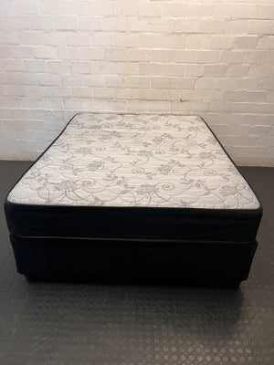 Double Bed Mattress and Base Set in Black and Grey — Good Condition Bed and Base – condition detail