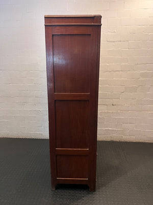 Art Deco Style 3-Door Wardrobe with Oval Mirror — Good Working Order – top view