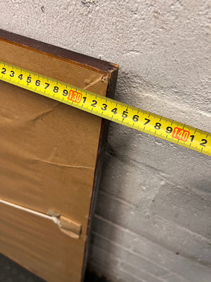 Large Wooden Mirror with Industrial Metal Studs — Fair Used Condition – width measurement