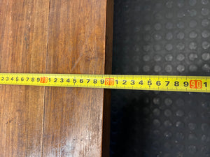 Solid Wooden Coffee Table with Carved Chunky Legs — Visible Wear Throughout – depth measurement