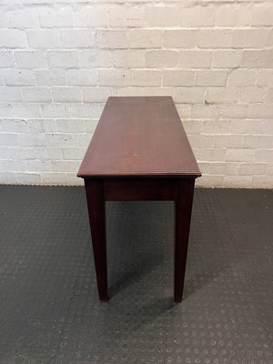 Vintage Brown Wood Office Desk with Two Drawers — Fair Used Condition – condition detail