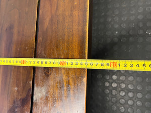 Classic Wooden Coffee Table with Recessed Panel — Visible Wear and Surface Scuffs – depth measurement