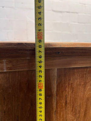 Vintage Slatted Wooden Cabinet with Drawers — Fair Used Condition – height measurement