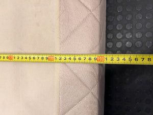 Upholstered Beige Double Bed Base with Quilted Detail — Good Working Order – depth measurement