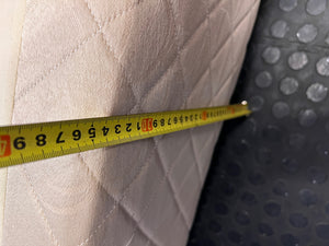 Upholstered Beige Double Bed Base with Quilted Detail — Good Working Order – height measurement