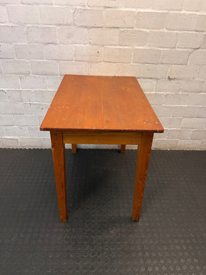 Classic Rectangular Wooden Dining Table — Visible Surface Wear and Scuffing – side view