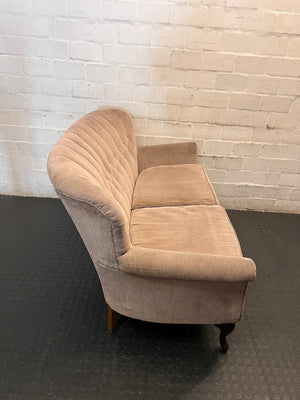 Beige Victorian Style 2 Seater Couch — Used Fair Condition – back view