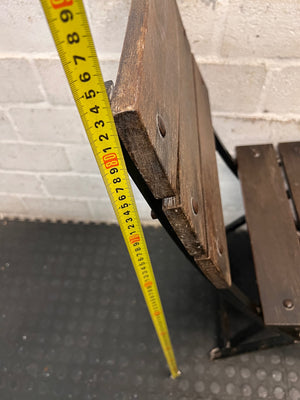 Rustic Slatted Timber and Metal Folding Chair – height measurement