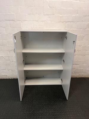 Grey Two-Door Lockable Office Cupboard – side view