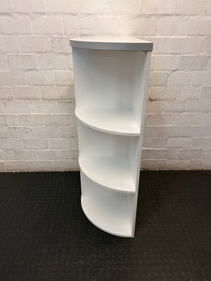 White Curved Semi-Circular Open Shelving Unit – side view