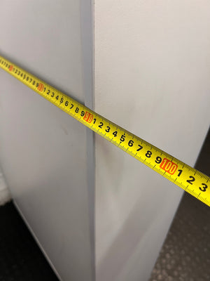 Tall Grey Two-Door Storage Wardrobe – depth measurement