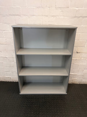 Matte Grey Wooden Bookshelf with Adjustable Shelving – main front view
