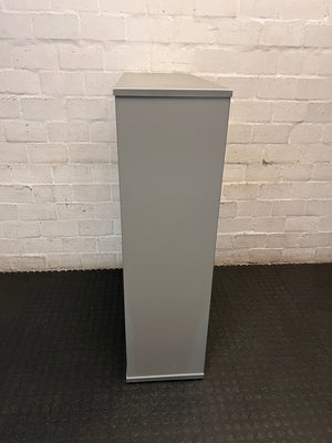Matte Grey Wooden Bookshelf with Adjustable Shelving – side view