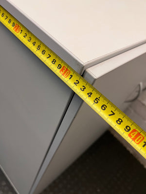 Light Grey Two-Door Lockable Storage Cupboard – depth measurement