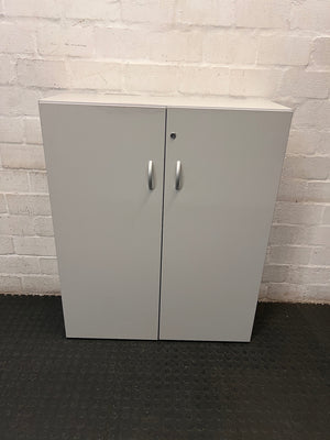 Light Grey Two-Door Lockable Storage Cupboard – main front view