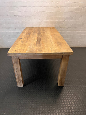 Rustic Chunky Wooden Dining Table – top view